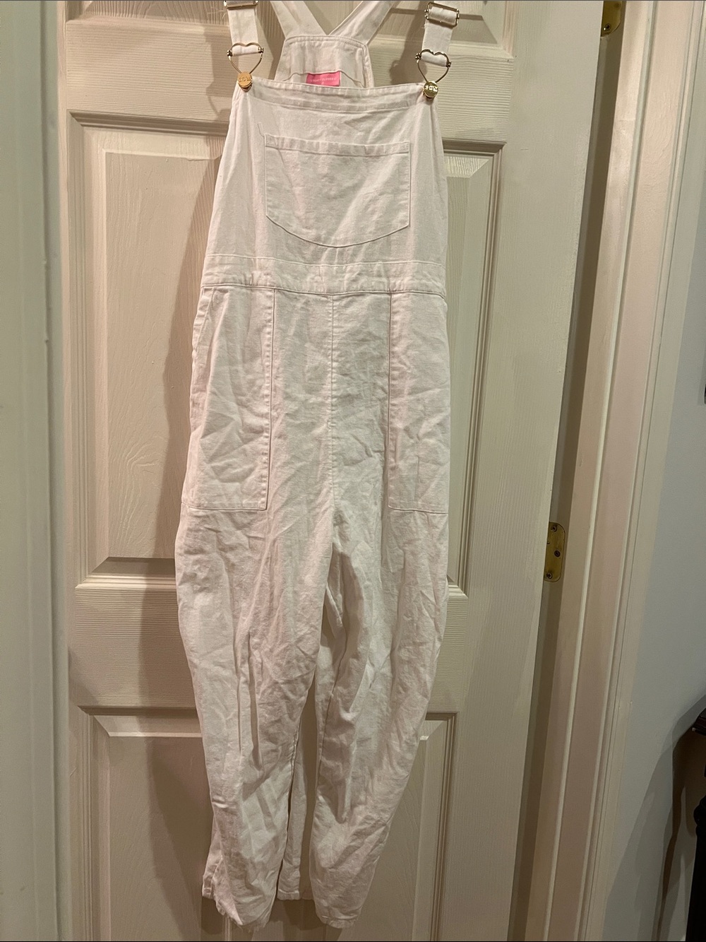 Stoney Clover Lane White Cotton Overalls Jumpsuit